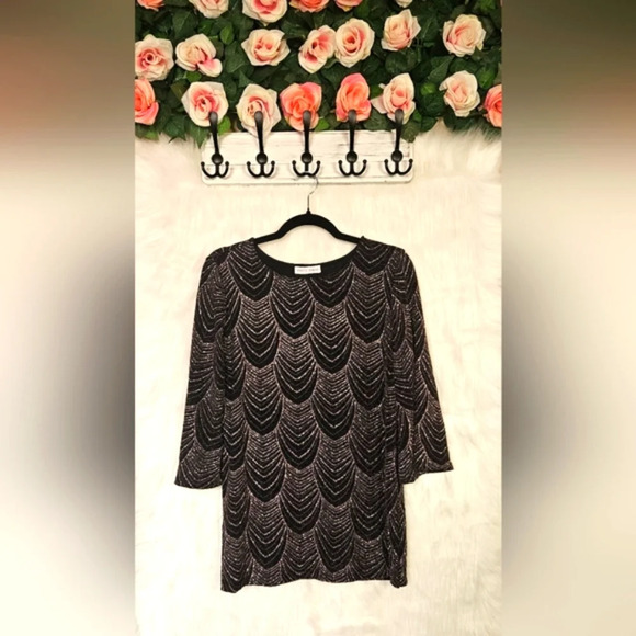 Mandy Evans Holiday Sparkle and Drape Metallic Blouse - Picture 1 of 8